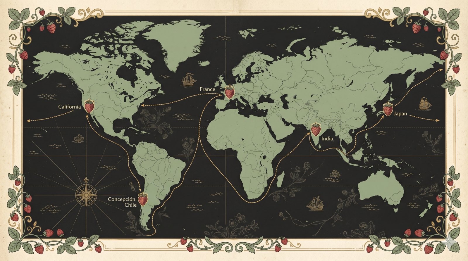 The strawberry's 300-year journey: from a Chilean shipment to a Japanese greenhouse